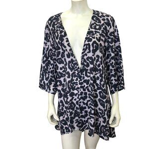 PINKMSTYLE Womens Print Kimonos Cardigan‎ Loose size LG NWT